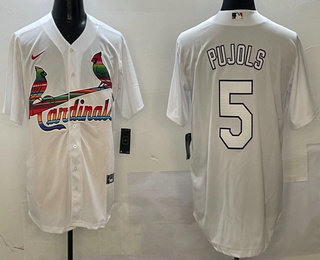 St. Louis Cardinals #5 Albert Pujols White Mexico Cool Base Stitched Jersey St. Louis Cardinals #5 Albert Pujols White Mexico Cool Base Stitched Jersey