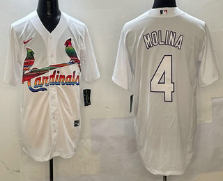 St. Louis Cardinals #4 Yadier Molina White Mexico Cool Base Stitched Jersey St. Louis Cardinals #4 Yadier Molina White Mexico Cool Base Stitched Jersey