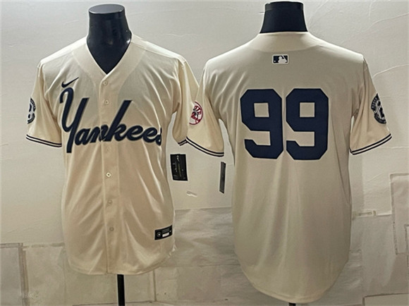 New York Yankees #99 Aaron Judge Cream Limited Stitched Baseball Jersey