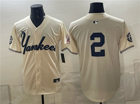 New York Yankees #2 Derek Jeter Cream Limited Stitched Baseball Jersey New York Yankees #2 Derek Jeter Cream Limited Stitched Baseball Jersey