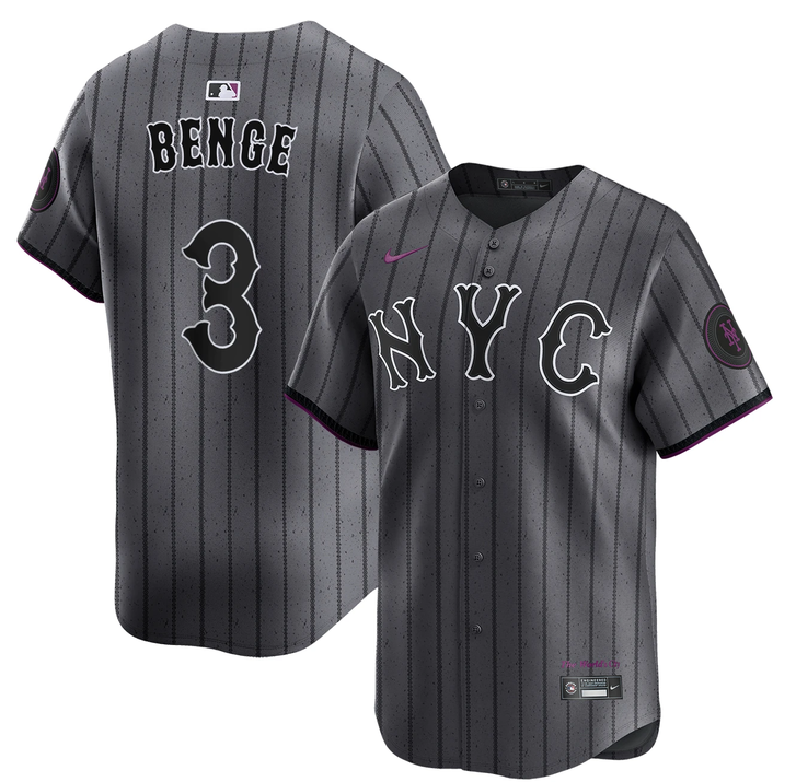 New York Mets #3 Carson Benge Navy City Connect Stitched Baseball Jersey