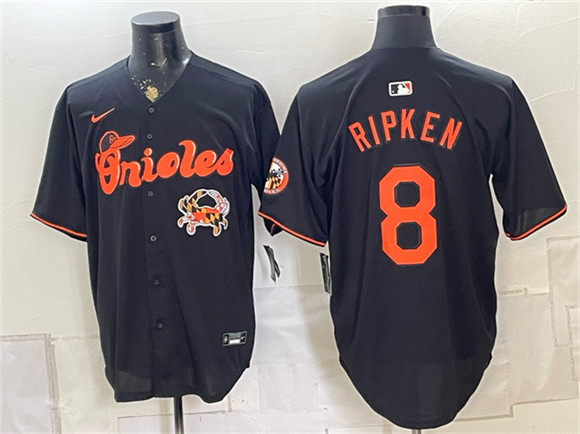 Baltimore Orioles #8 Cal Ripken Jr. Black With Patch Vapor Premier Limited Stitched Baseball Jersey Baltimore Orioles #8 Cal Ripken Jr. Black With Patch Vapor Premier Limited Stitched Baseball Jersey