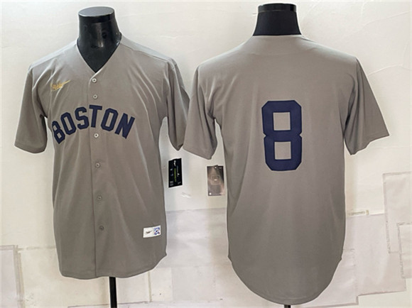 Boston Red Sox #8 Carl Yastrzemski Grey Cooperstown Collection Limited Stitched Baseball Jersey Boston Red Sox #8 Carl Yastrzemski Grey Cooperstown Collection Limited Stitched Baseball Jersey