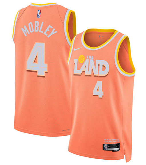 Cleveland Cavaliers #4 Evan Mobley Orange 2025-26 City Edition Swingman Stitched Jersey Cleveland Cavaliers #4 Evan Mobley Orange 2025-26 City Edition Swingman Stitched Jersey