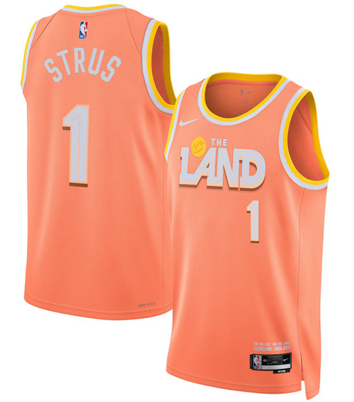 Cleveland Cavaliers #1 Max Strus Orange 2025-26 City Edition Swingman Stitched Jersey Cleveland Cavaliers #1 Max Strus Orange 2025-26 City Edition Swingman Stitched Jersey