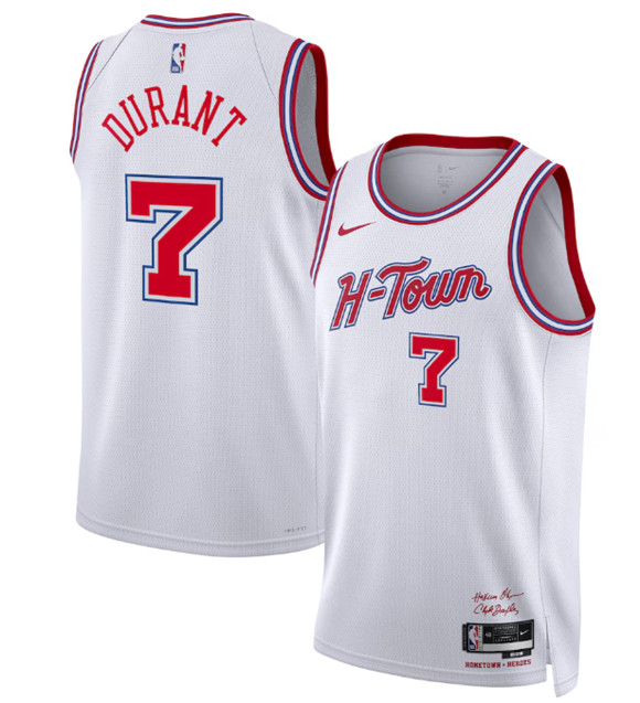 Houston Rockets #7 Kevin Durant White 2025-26 City Edition Stitched Jersey Houston Rockets #7 Kevin Durant White 2025-26 City Edition Stitched Jersey