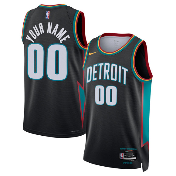 Detroit Pistons Active Player Custom Black 2025-26 City Edition Stitched Basketball Jersey