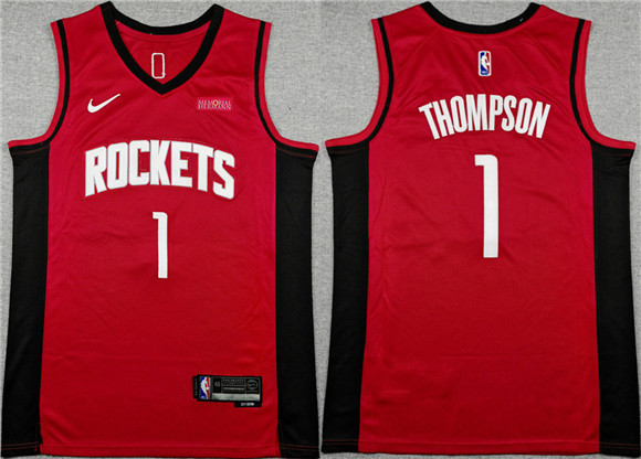 Houston Rockets #1 Amen Thompson Red Icon Edition Stitched Jersey Houston Rockets #1 Amen Thompson Red Icon Edition Stitched Jersey