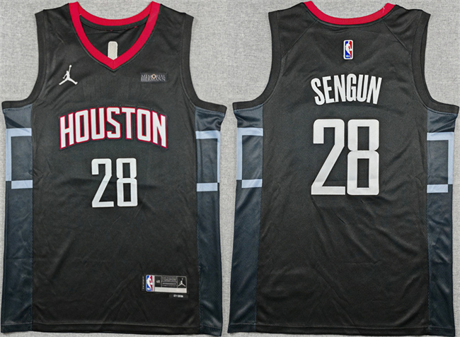 Houston Rockets #28 Alperen Sengun Black Statement Edition Stitched Jersey