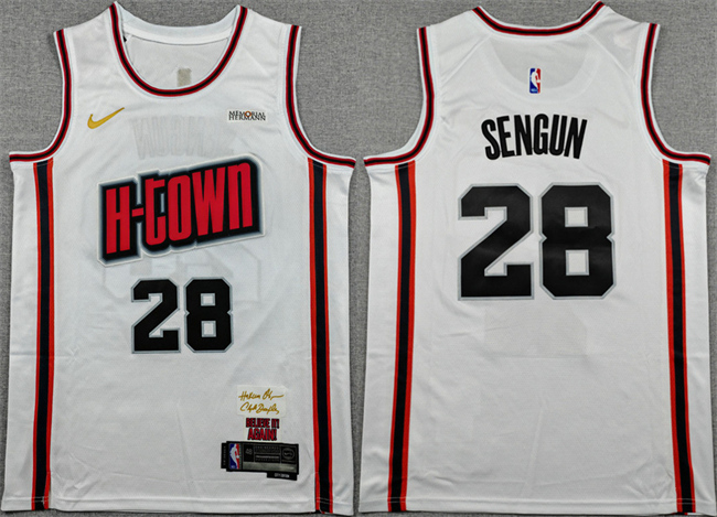 Houston Rockets #28 Alperen Sengun White 2024-25 City Edition Stitched Jersey