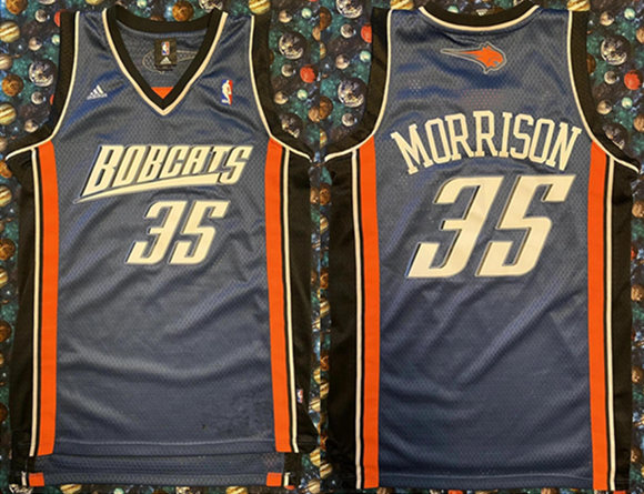 Charlotte Hornets #35 Adam Morrison Navy Stitched Basketball Jersey