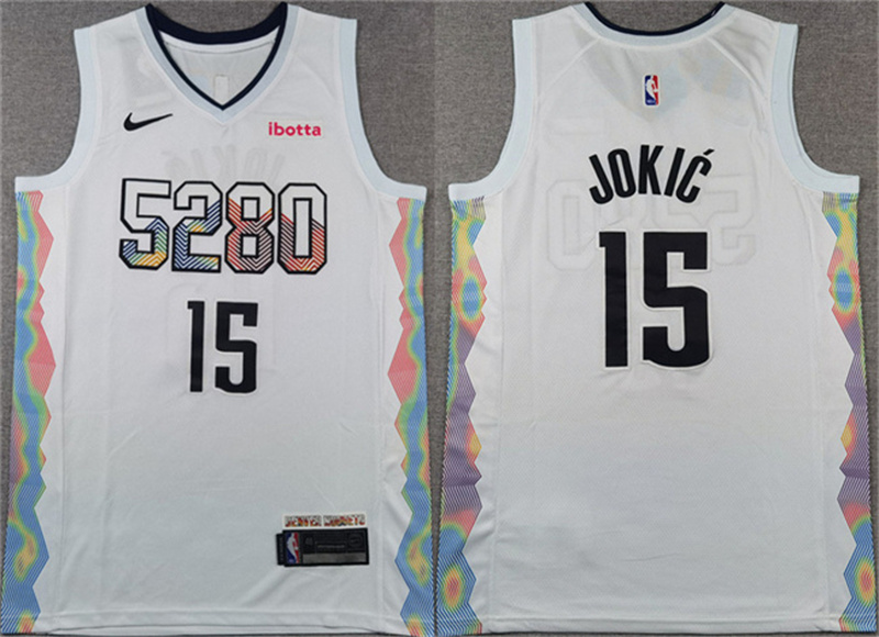 Denver Nuggets #15 Nikola Jokic White 2024 25 City Edition Stitched Basketball Jersey