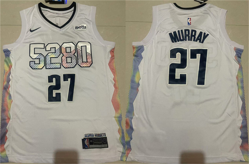 Denver Nuggets #27 Jamal Murray White 2024-25 City Edition Stitched Basketball Jersey