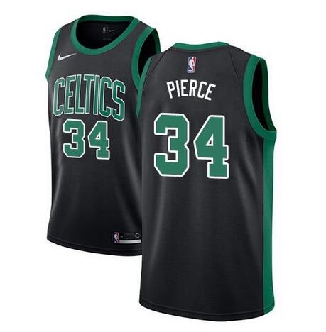 Boston Celtics #34 Paul Pierce Black Statement Edition Stitched Basketball Jersey