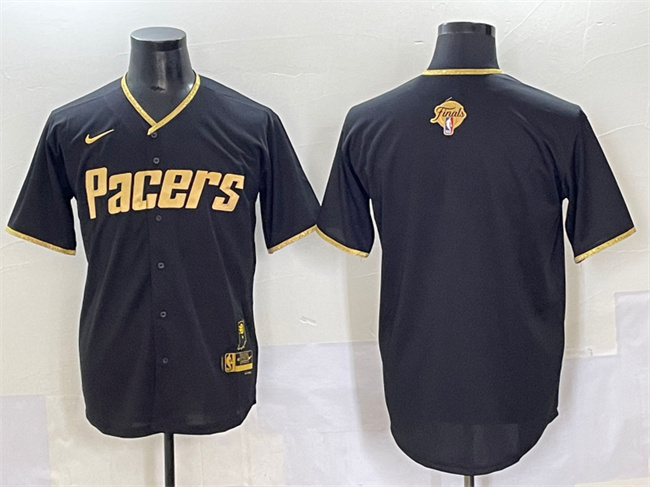 Indiana Pacers Blank Black Gold 2025 Finals Vapor Stitched Baseball Jersey