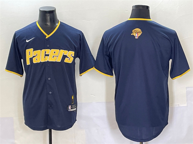Indiana Pacers Blank Navy 2025 Finals Vapor Stitched Baseball Jersey