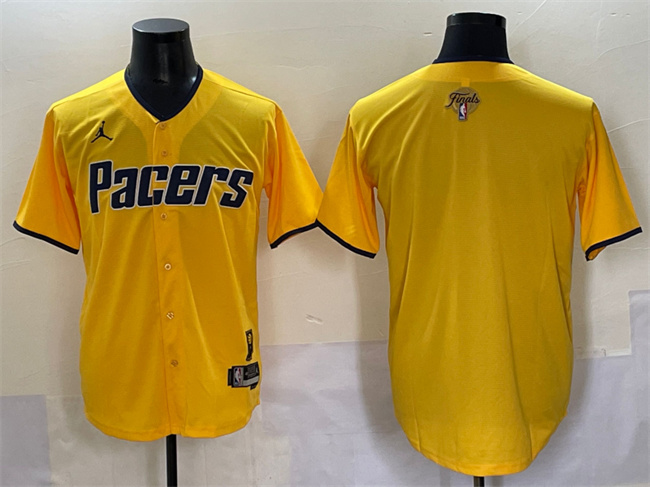 Indiana Pacers Blank Yellow 2025 Finals Vapor Stitched Baseball Jersey