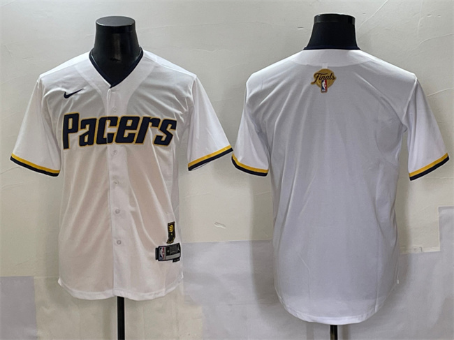 Indiana Pacers Blank White 2025 Finals Vapor Stitched Baseball Jersey