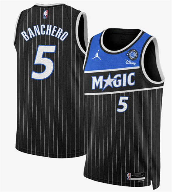 Orlando Magic #5 Paolo Banchero Black 2025 New Generation of Magic Stitched Basketball Jersey