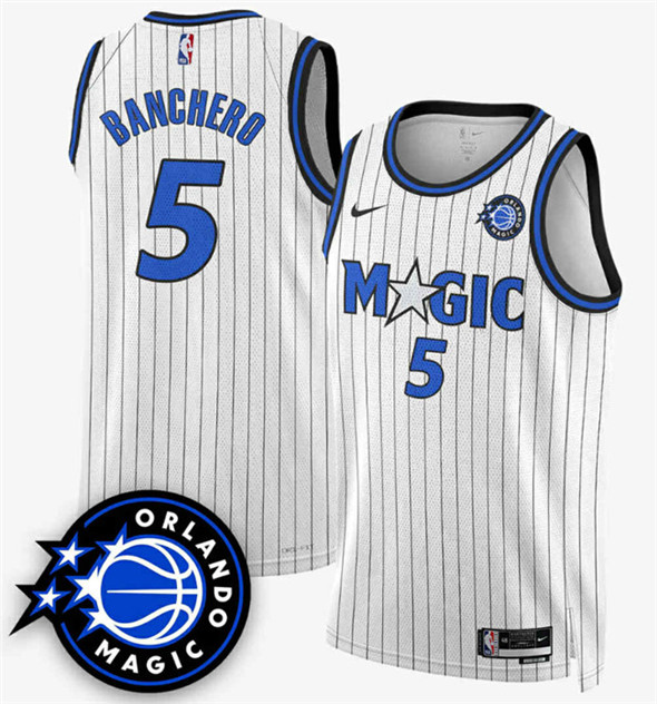 Orlando Magic #5 Paolo Banchero White 2025 New Generation of Magic Stitched Basketball Jersey