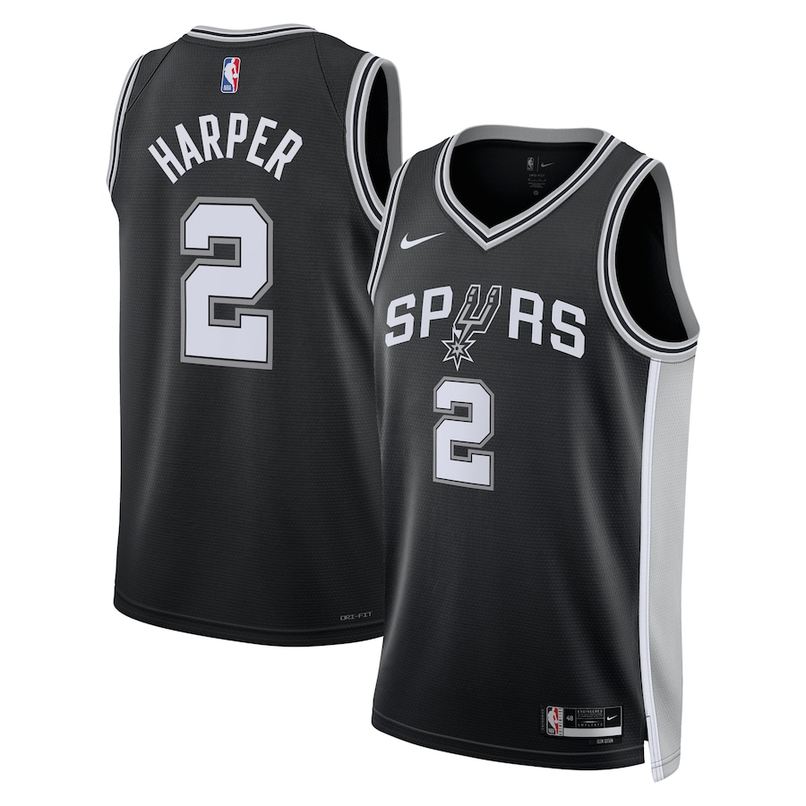 San Antonio Spurs #2 Dylan Harper Nike Black 2025 NBA Draft First Round Pick Swingman Jersey