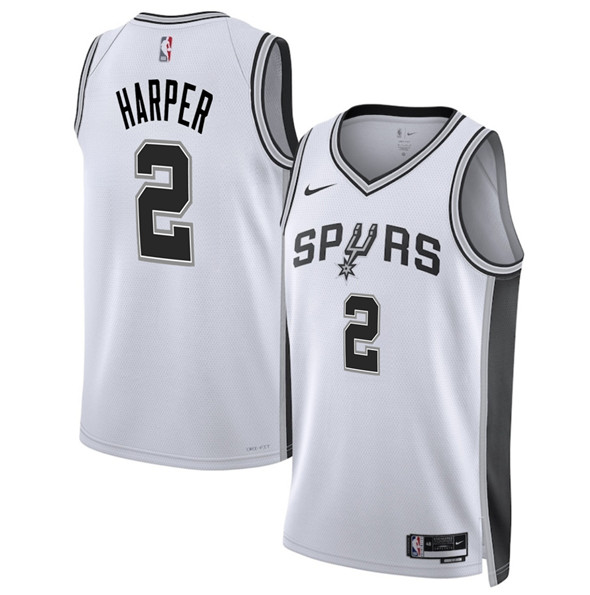 San Antonio Spurs #2 Dylan Harper White 2025 Draft Association Edition Stitched Basketball Jersey