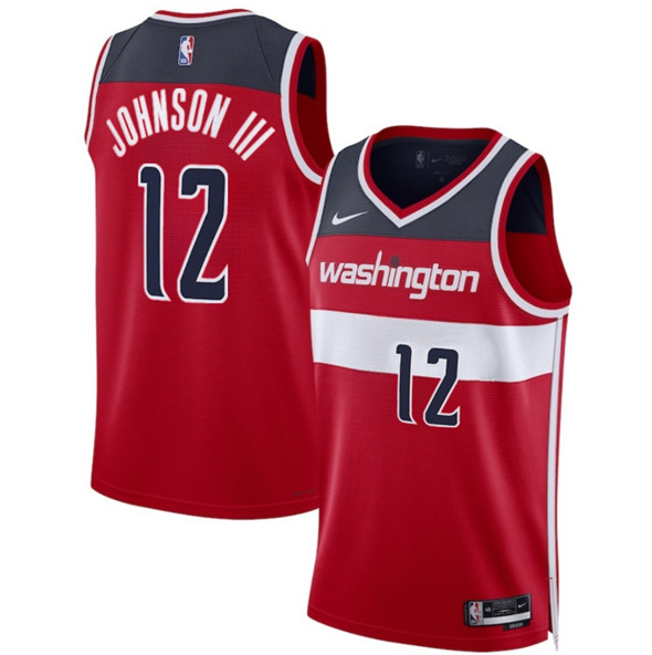 Washington Wizards #12 Tre Johnson III Red 2025 Draft Icon Edition Stitched Basketball Jersey