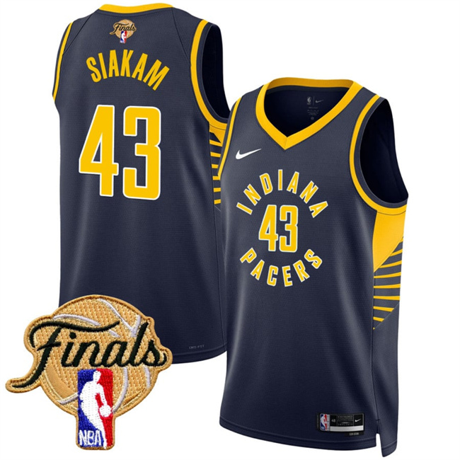 Indiana Pacers #43 Pascal Siakam Navy 2025 Finals Icon Edition Stitched Basketball Jersey