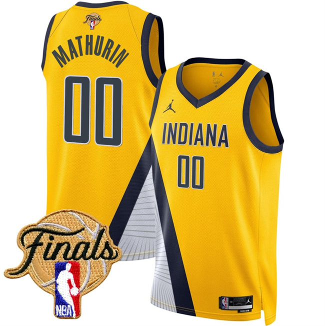 Indiana Pacers #00 Bennedict Mathurin Yellow 2025 Finals Statement Edition Stitched Basketball Jersey