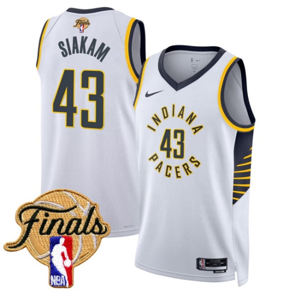 Indiana Pacers #43 Pascal Siakam White 2025 Finals Association Edition Stitched Basketball Jersey