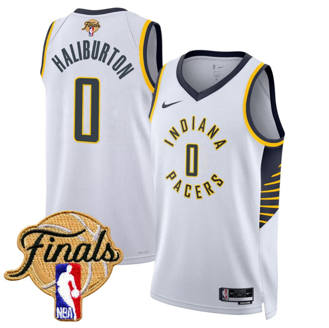 Indiana Pacers #0 Tyrese Haliburton White 2025 Finals Association Edition Stitched Basketball Jersey