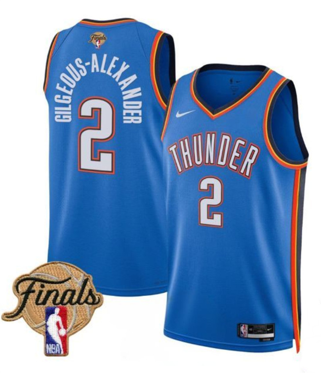 Oklahoma City Thunder #2 Shai Gilgeous-Alexander Blue 2025 Finals Icon Edition Stitched Basketball Jersey