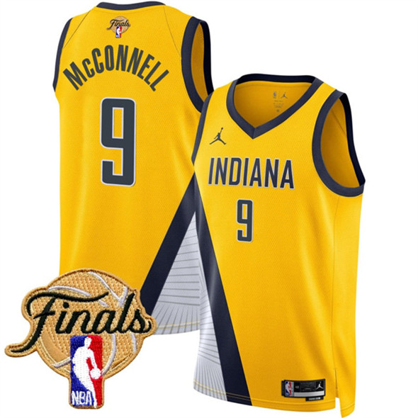 Indiana Pacers #9 T.J. McConnell Yellow 2025 Finals Statement Edition Stitched Basketball Jersey