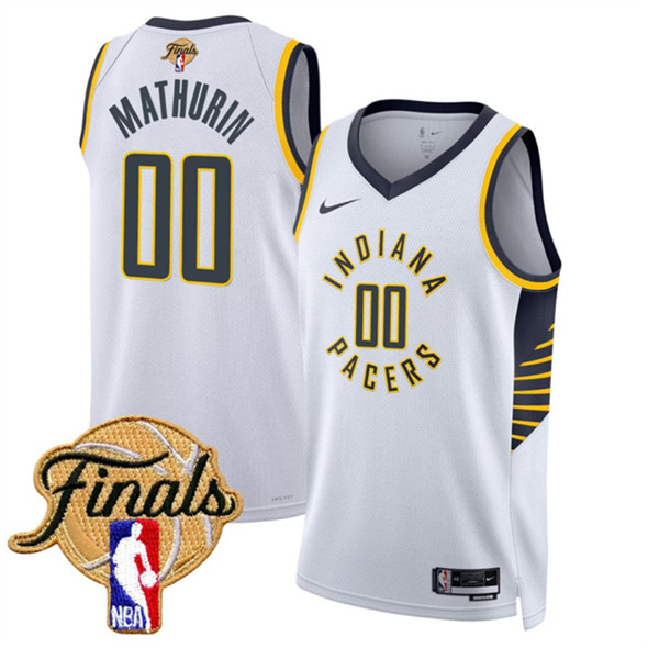 Indiana Pacers #00 Bennedict Mathurin White 2025 Finals Association Edition Stitched Basketball Jersey