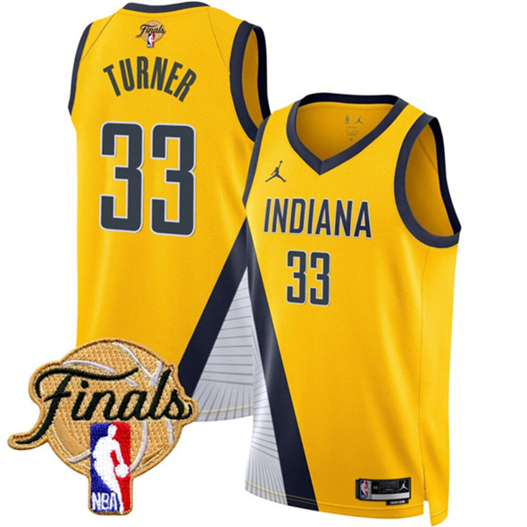 Indiana Pacers #33 Myles Turner Yellow 2025 Finals Statement Edition Stitched Basketball Jersey