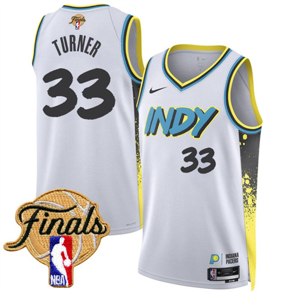 Indiana Pacers #33 Myles Turner White 2024-25 City Edition Stitched Basketball Jersey