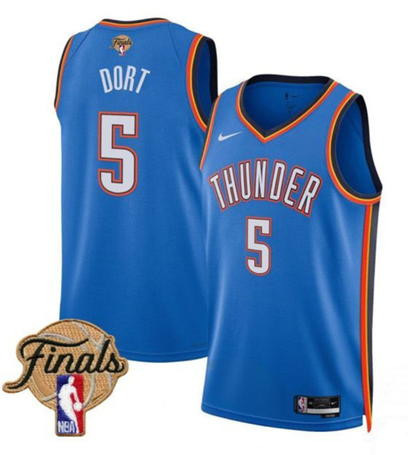 Oklahoma City Thunder #5 Luguentz Dort Blue 2025 Icon Edition Stitched Basketball Jersey