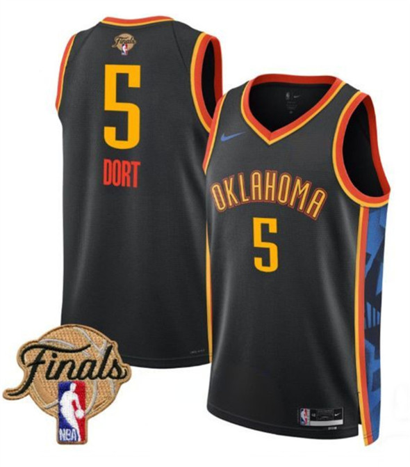 Oklahoma City Thunder #5 Luguentz Dort Black 2024-25 City Edition Stitched Basketball Jersey