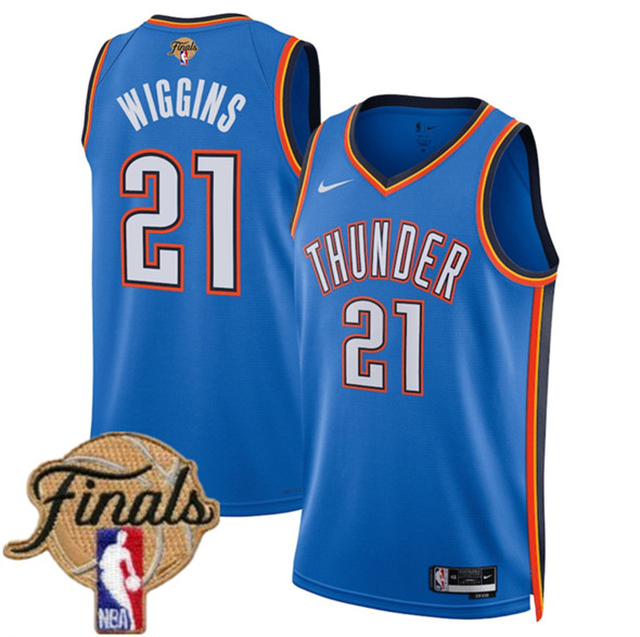 Oklahoma City Thunder #21 Aaron Wiggins Blue 2025 Icon Edition Stitched Basketball Jersey