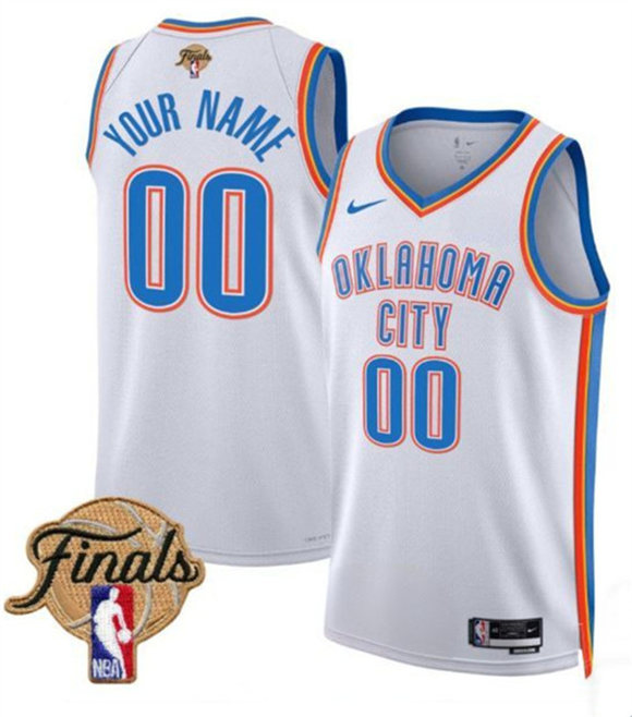 Oklahoma City Thunder Active Player Custom White 2025 Association Edition Stitched Basketball Jersey