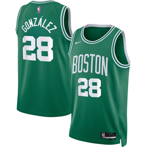Boston Celtics #28 Hugo Gonz??lez Kelly Green 2024 Draft Icon Edition Stitched Basketball Jersey