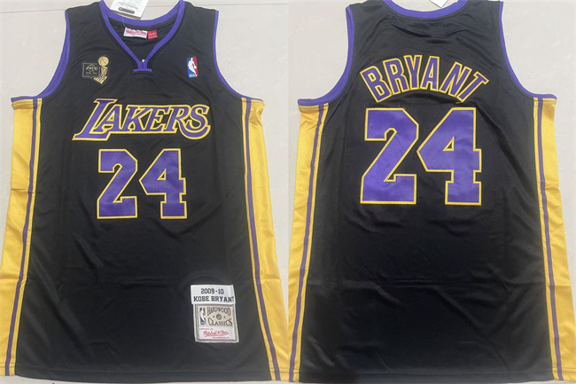 Los Angeles Lakers #24 Kobe Bryant Black Throwback Stitched Basketball Jersey
