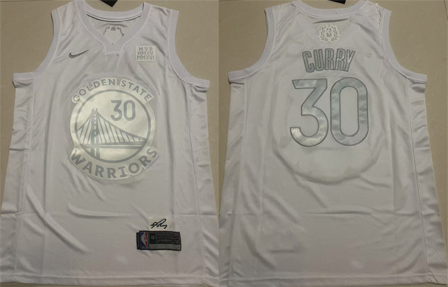Golden State Warriors #30 Stephen Curry White Stitched Basketball Jersey