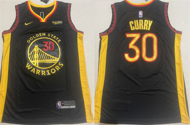 Golden State Warriors #30 Stephen Curry Black Stitched Basketball Jersey
