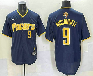 Indiana Pacers #9 TJ McConnell Navy 2025 Finals Vapor Stitched Baseball Jersey