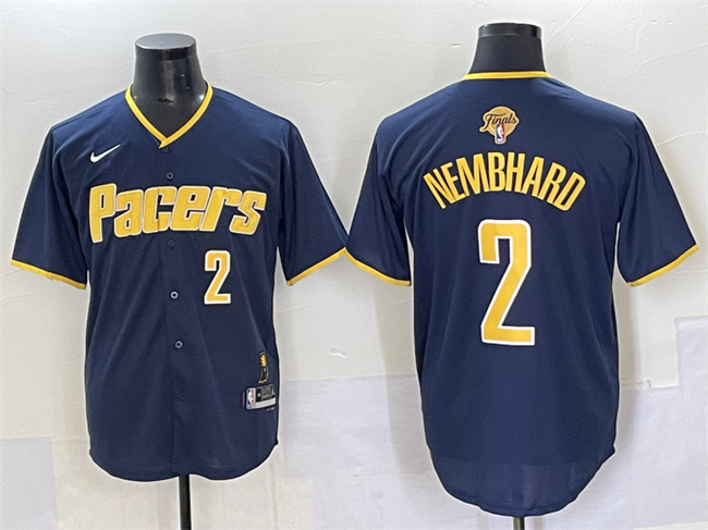 Indiana Pacers #2 Andrew Nembhard Navy 2025 Finals Vapor Stitched Baseball Jersey