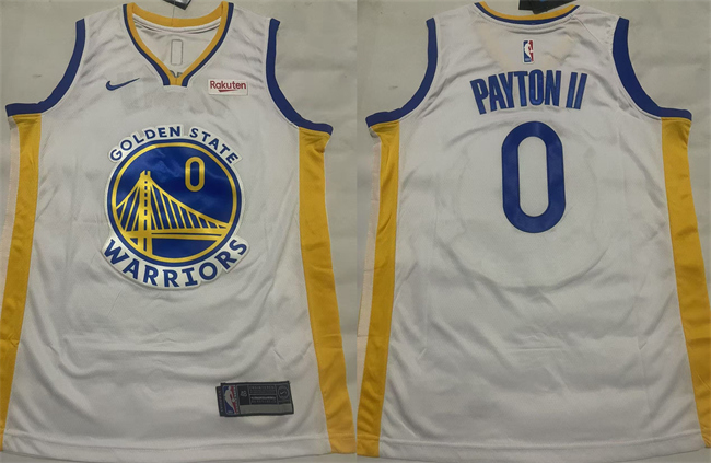 Golden State Warriors #0 Gary Payton II White Association Edition Stitched Basketball Jersey