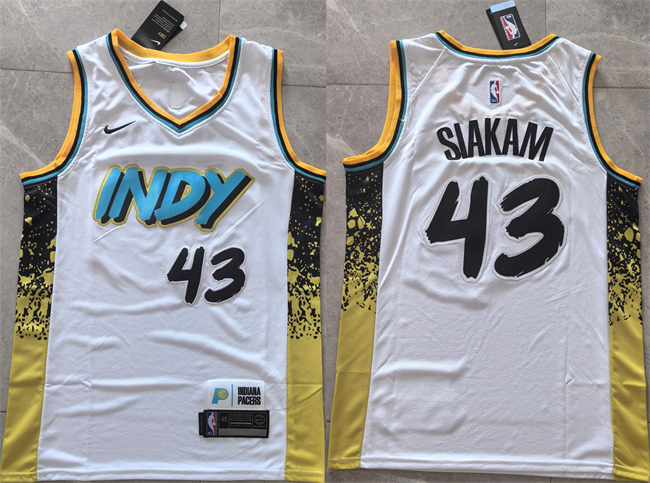 Indiana Pacers #43 Pascal Siakam White 2025 City Edition Stitched Basketball Jersey