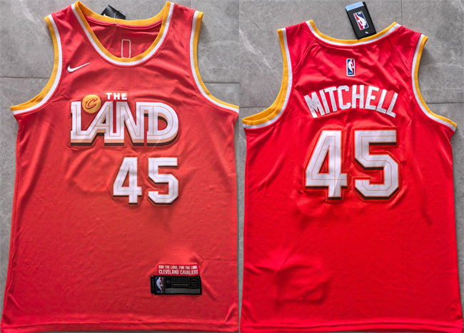 Cleveland Cavaliers #45 Donovan Mitchell Orange 2025-26 CityEdition Stitched Jersey