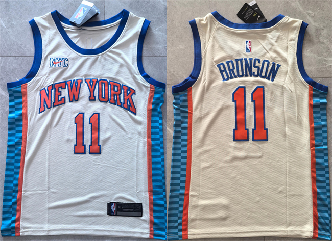 New York Knicks #11 Jalen Brunson Cream 2025-26 City Edition Stitched Basketball Jersey